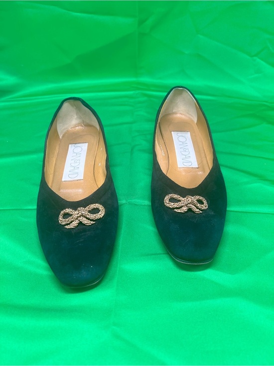 Joan & David Shoes - Joan & David Black Suede Loafers with Gold Rope Accent